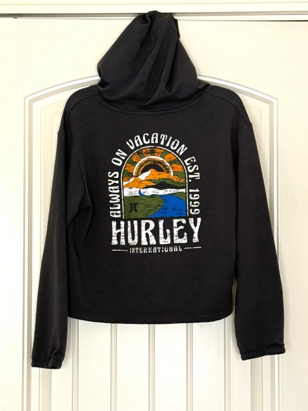 Girls Hurley Charcoal Tee Hoodie (L)